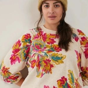 Anthropologie Edita Floral Crewneck Sweatshirt